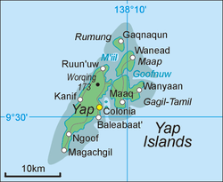 ヤップ島の地図