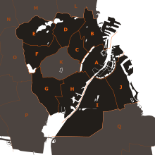 Stadtteile der Kommune Kopenhagen (seit 2007): D = Bispebjerg