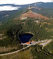 Luftbild vom Mummelsee mit Hornisgrindesattel (Oktober 2010)