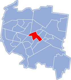 Location of Centrum district within Białystok