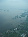 Aerial view of Pool Malebo from above Kinshasa