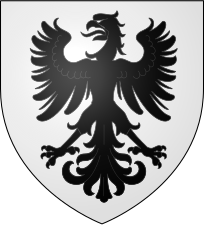 Blason de la famille de Marbré : D'argent à l'aigle éployé de sable.