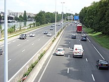 L'autoroute traversant Reims