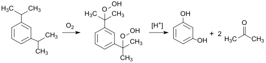 Synthese von Resorcin nach dem Hock-Verfahren