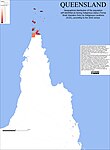 Geographical distribution of the Queensland population self-identified as having Indigenous status (Torres Strait Islanders only) by Indigenous Locations (ILOC), according to the 2016 census