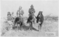 Image 8"Geronimo's camp before surrender to General Crook, March 27, 1886: Geronimo and Natches mounted; Geronimo's son (Perico) standing at his side holding baby." By C. S. Fly. (from Photojournalism)