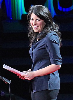 Monica Lewinsky puhumassa TED-konferenssissa vuonna 2015.