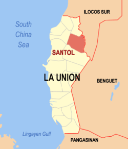 Mapa de La Union con Santol resaltado