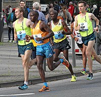 Paul Malakwen Kosgei (Nr. 91, beim Frankfurt Marathon 2014) erreichte Platz sieben