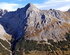 Vue de la Grabenkarspitze depuis le sud.