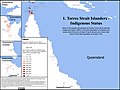 Geographical distribution of people with Torres Strait Islander Indigenous status[55]