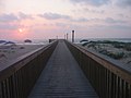 This walkway provides access to the beach from a condo.