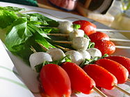 Caprese salad skewer appetizers