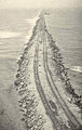 Tracks on breakwater