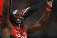 Titelverteidiger Julius Yego musste hier mit Rang dreizehn zufrieden sein