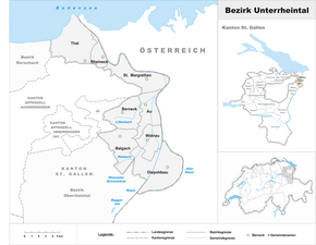 Karte von Bezirk Unterrheintal