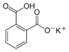 Structuurformule van kaliumwaterstofftalaat