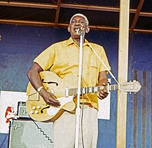 Arthur Crudup at the 1969 Ann Arbor Blues Festival. Photo by Jeff Titon.