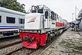 kereta api Siantar Ekspres tiba di Stasiun Siantar