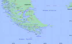 Le Seno Skyring au nord de l'île Riesco.