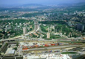 Luftbild der Verzweigung Gellert gegen Norden (1985)