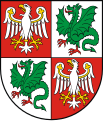 The coat of arms of the Warsaw West County used from 2012.