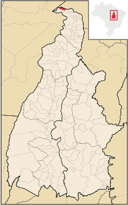 Localização de São Sebastião do Tocantins no Tocantins