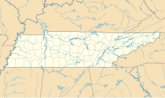 Mapa konturowa Tennessee, po prawej znajduje się punkt z opisem „Rockford”