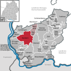 Elhelyezkedése Baden-Württemberg térképén