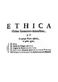 Portada de Ethica (Opera Posthuma)