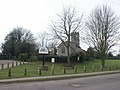 Village green, Church and sign