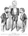 Image 46Gilbert and Sullivan with Richard D'Oyly Carte, in a sketch by Alfred Bryan for The Entr'acte (from Portal:Theatre/Additional featured pictures)