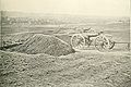 Limbered Union artillery behind their redoubts across the Rappahannock River from Fredericksburg in 1863