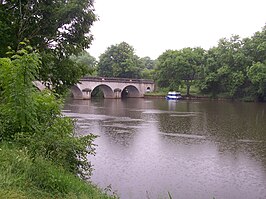 De rivier Mayenne in de buurt van Houssay