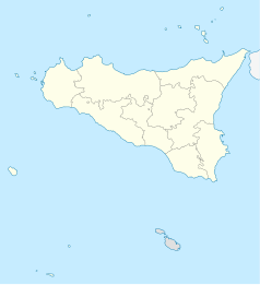 Mapa konturowa Sycylii, po prawej znajduje się punkt z opisem „Ragusa”