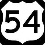 Straßenschild des U.S. Highways 54