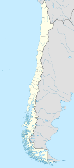 Mapa konturowa Chile, w centrum znajduje się punkt z opisem „Máfil”