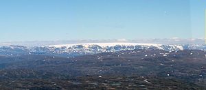 Sicht vom Hårteigen auf den Hardangerjøkul