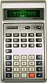 Calculadora científica Sanyo CZ-8127, pantalla VFD verde (1977).