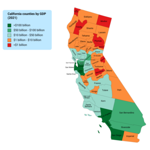 California counties by GDP (2021)[298]