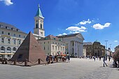 Pyramid (1823–1825) and City Church (1807–1816) in Karlsruhe by Friedrich Weinbrenner