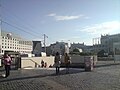 Pedestrian underpass entrance as seen standing in front of the Presidential Palace