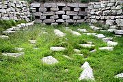 Remains of Ancient Linzi city drainage underneath the former rampart