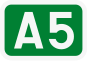 A5 motorway shield}}