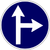 Go straight or turn right.