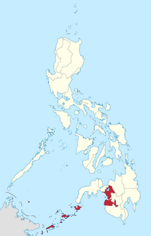 Map of the Philippines highlighting the Autonomous Region in Muslim Mindanao