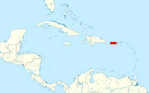 Caribbean map of Puerto Rico