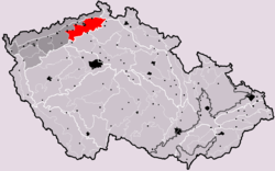 České středohoří na mapě Česka