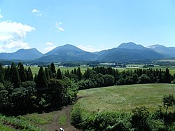 View of the Kokonoe Mountain Range from Asahidai on Iida Plateau