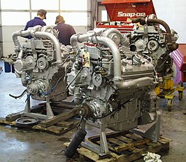 Twee dieselmotoren van Detroit Diesel.